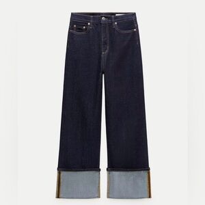 Zara Dark Indigo High Rise Jeans